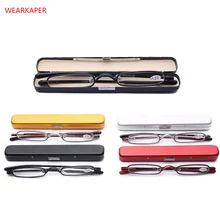WEARKAPER Магнитный Титан рамы для чтения очки Для женщин Для мужчин пресбиопические очки мини-Сверхлегкий чехол 1,0-4,0