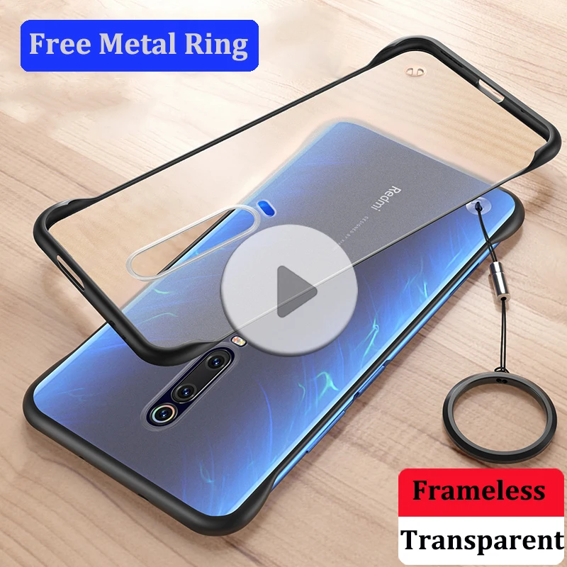 Чехол для Xiaomi Mi 9 T безрамный Прозрачный матовый металлический ударопрочный чехол
