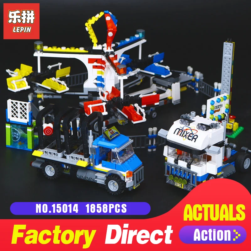 

1858Pcs Lepin 15014 Genuine Street Series The Amusement Park Giant Stride Carnival Set Building Blocks Bricks Toy model 10244