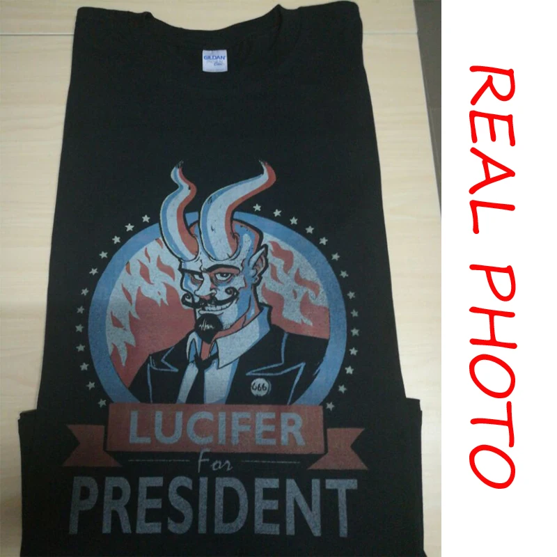 Мужские футболки Lucifer for president 2017 camisa masculina kpop dota 2 jersey harajuku undertale fitness camiseta футболки|t
