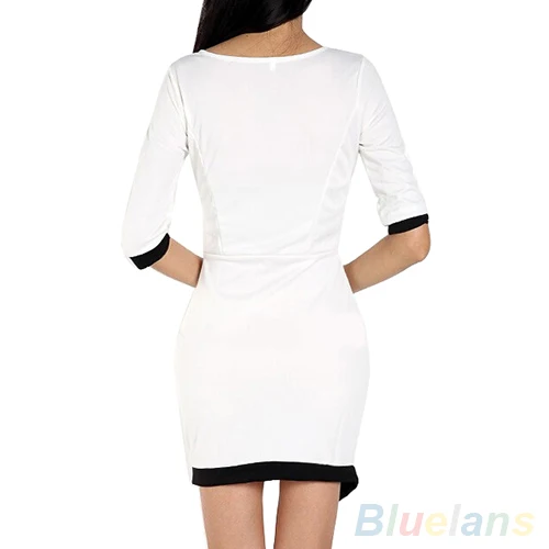 2016 Новых Женщин Асимметричный Контрастность Цвет Bodycon Клубная Одежда