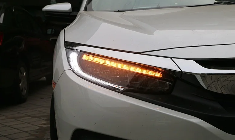 DK MOTION для Honda Civic sedan фары- для нового Civic светодиодный налобный фонарь