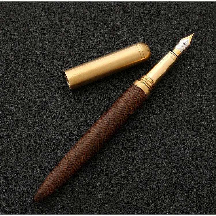 Роскошная классическая металлическая деревянная перьевая ручка 0,7 мм, тонкие перьевые ручки для каллиграфии, канцелярские принадлежности для офиса и школы