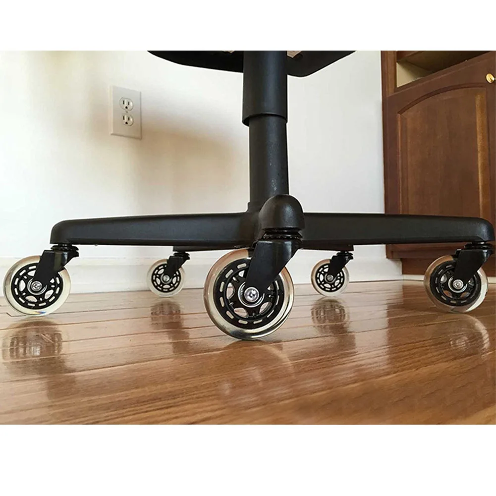 5Pcs Hard Floors Wheel Wearproof Transparent Durable Furniture Office Insertion-type Chair