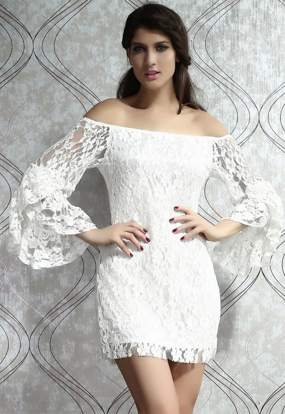 cream lace dress plus size