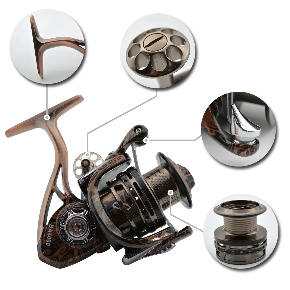 Рыболовная катушка Fishdrops металлический корпус для спиннинга Max Drag16.53LB/22.0LB