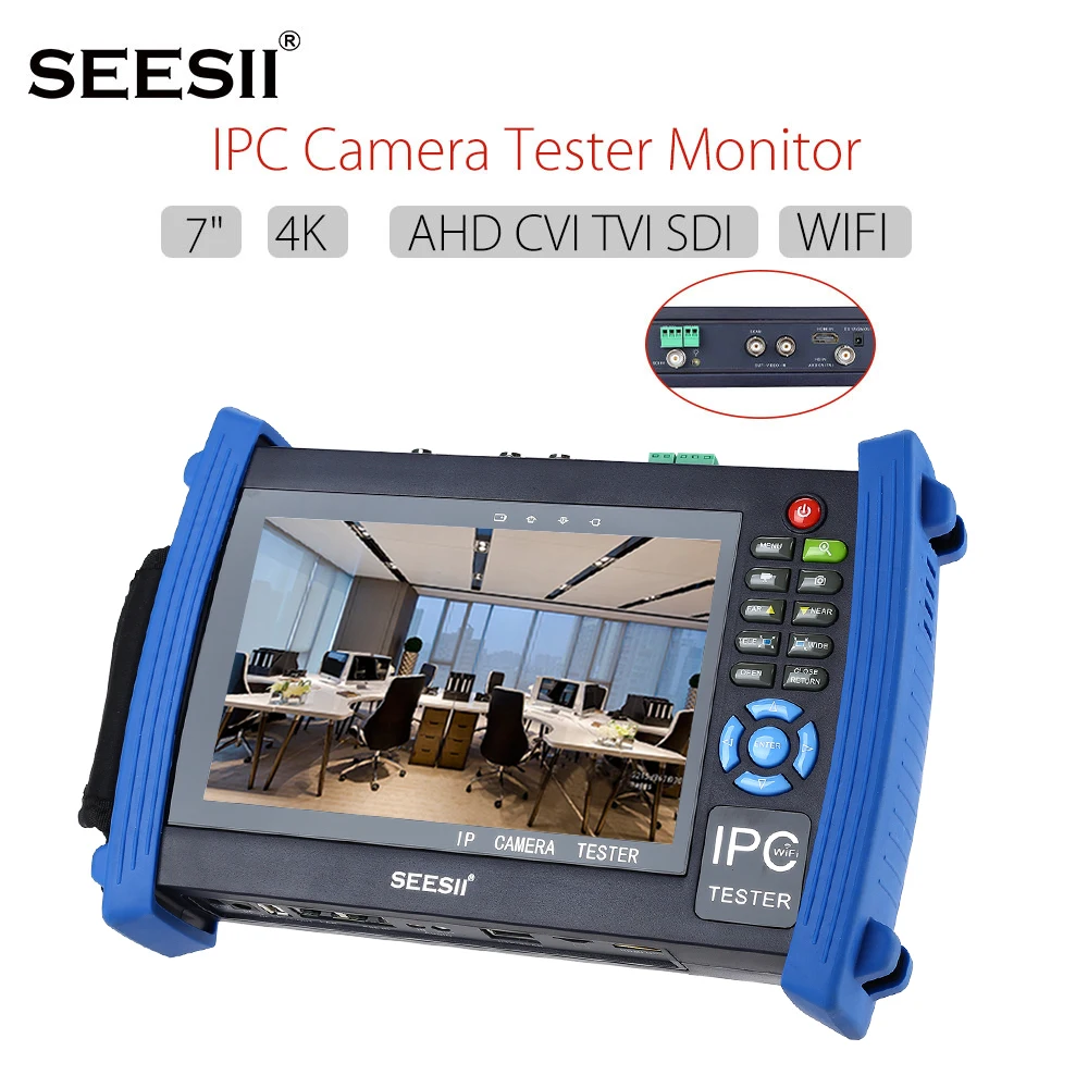 

SEESII 8600ADHSPLU 4K 7" Retina Touch Screen IPC Camera Monitor Tester AHD TVI CVI SDI PTZ Control 8GB HDMI CCTV Security Camera