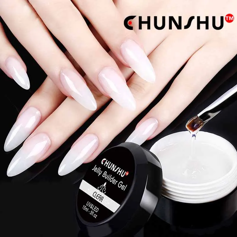 

Newest 15ml UV Builder Gel Nails French Jelly Crystal Finger Extend Constructor Poly Dry Fast Nail Art Design Tips Manicure