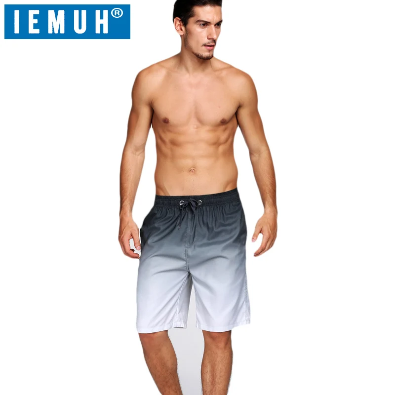 

IEMUH New Hot Mens Shorts Surf Board Shorts Summer Sport Beach Shorts Homme Bermuda Short Pants Quick Dry Gradient Boardshorts