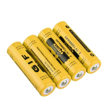 

4pcs 18650 3.7V 12000mah Rechargeable Li-ion Battery for LED Torch Flashlight Red Shell Low Reoccurring Operation 2 Colors