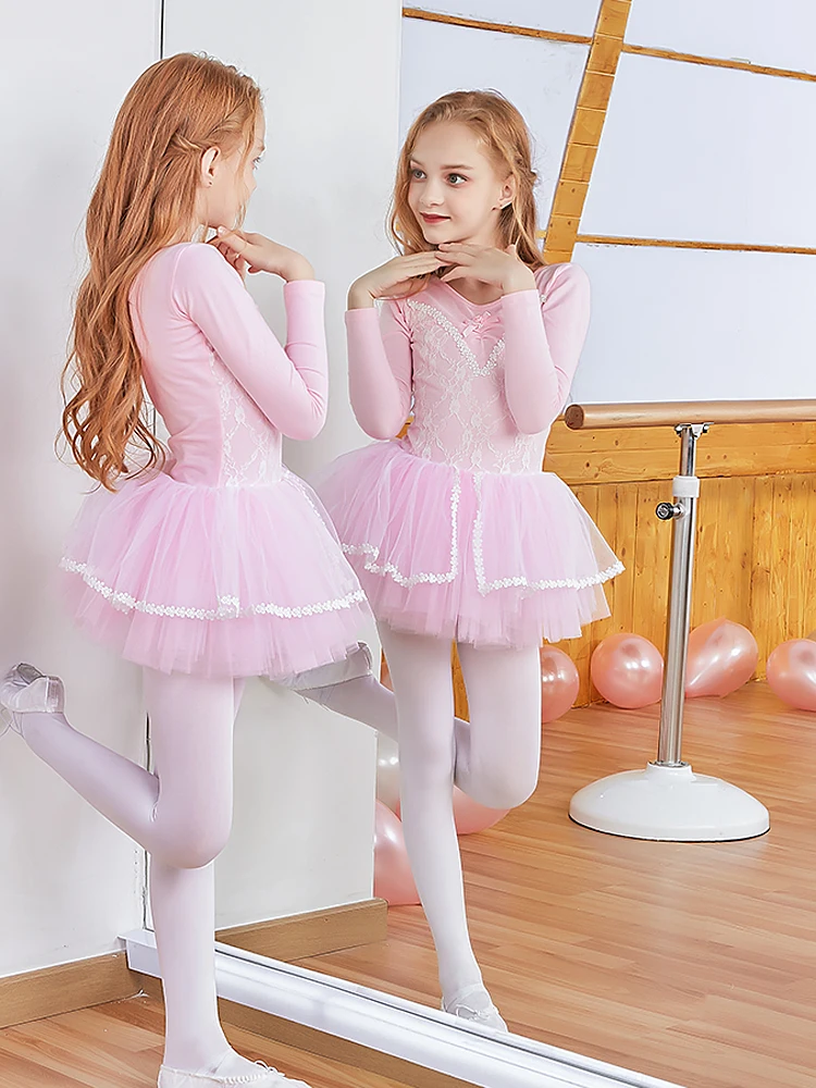 

Children's Dance Dress Girls Spring Gong Suit Long Sleeve Ballet Skirt Performing Dress Dance Ballet