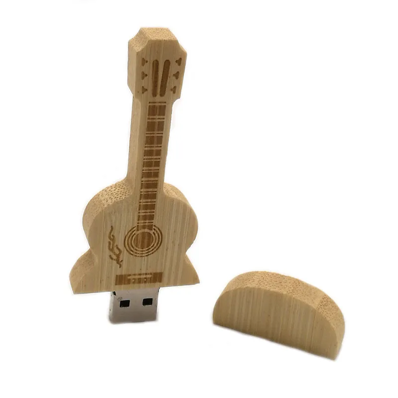 Guitar shaped Флешка usb2.0, деревянная флеш-карта, флеш-накопитель, 4 ГБ, 8 ГБ, 16 ГБ, 32 ГБ, 64 ГБ, реальная емкость, usb диск - Цвет: A