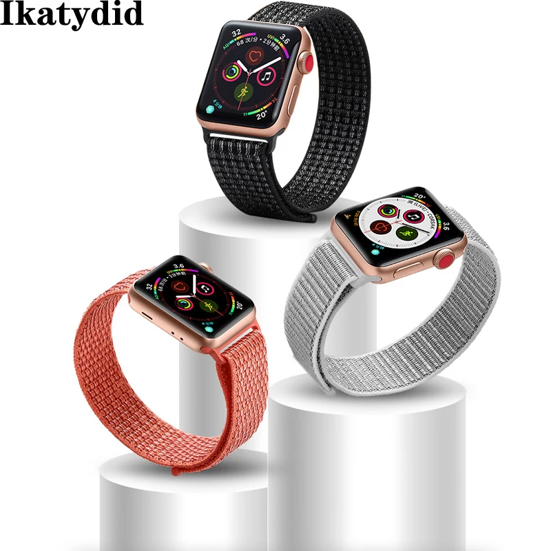 Спортивная петля ремешок для apple watch 42 мм 38 версия 4/3/2/1 браслет двухслойный