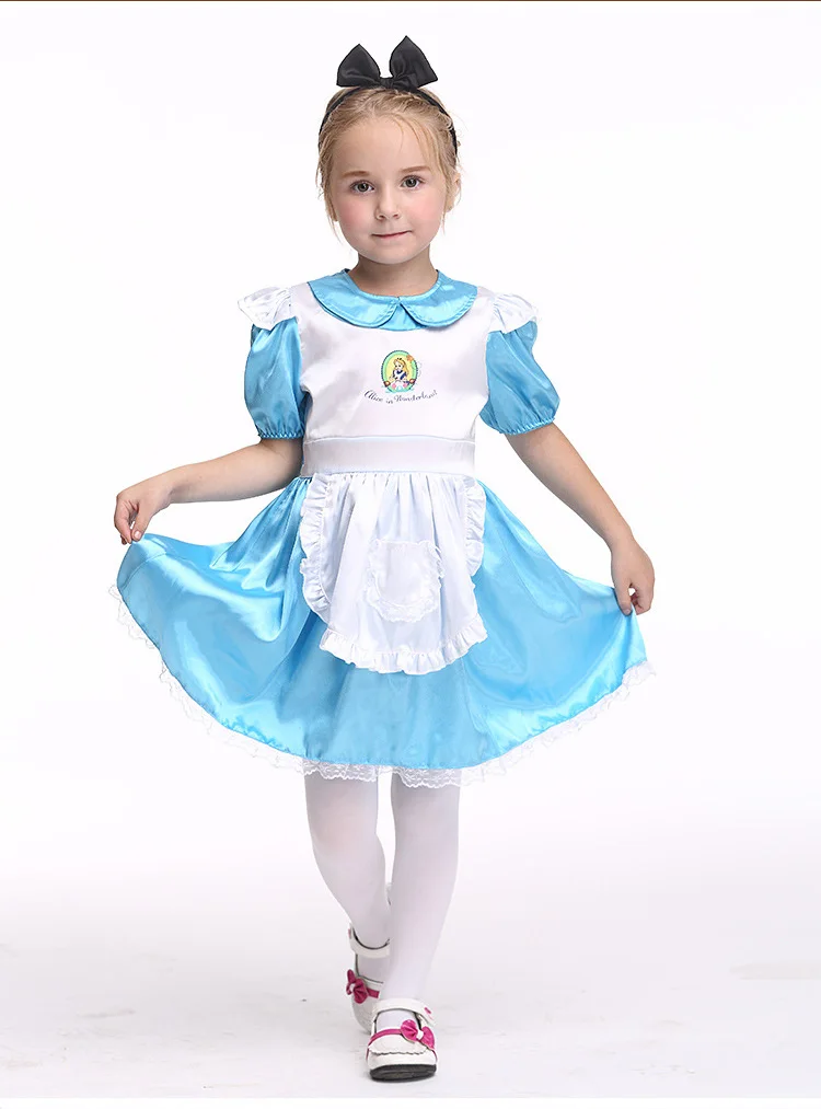 Девушка Пурим Алиса в стране чудес костюм для костюмированной игры, для Хэллоуина сказок Карнавальная вечеринка, Забавный платье