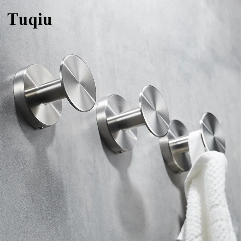 

Chrome glue or drill real 304 SS material clothes rack clothes hook Robe Hook for Bathroom Hanger Accessory Hanger