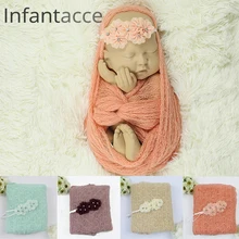 Новорожденных плед из ангорской козьей шерсти+ повязка на голову, реквизит одеяло Hairbands аксессуары для волос Обертывания для фотографии для головная повязка для девочки