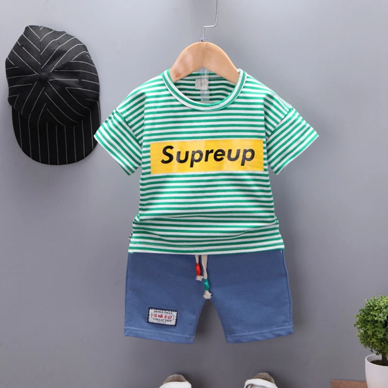 Summer Casual Baby Boys And Girls Clothes Children Cotton Striped T-Shirt And Pant Kit Kids Toddler Two-piece Outfit Set 0-4Y Summer Casual Baby Boys And Girls Clothes Children Cotton Striped T-Shirt And Pant Kit Kids Toddler Two-piece Outfit Set 0-4Y