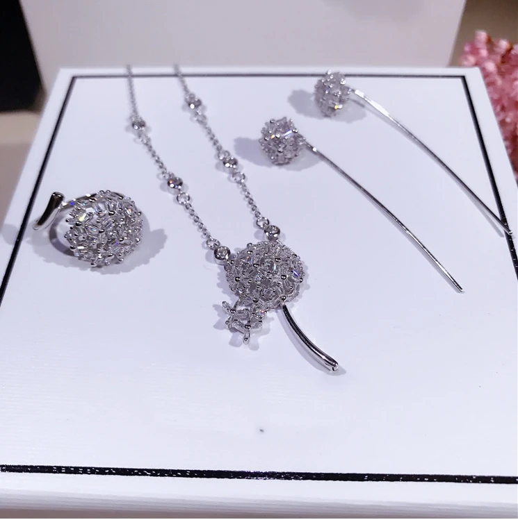 

925 Sterling Silver Ring For Women The Dandelion Design Rings Female Solid Silver Jewelry Birthday Present Send Firend