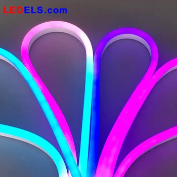 

5M/Roll 12V LED full colors silicone led neon strip light RGB good water-proof IP68 12V led neon flexible rope light RGB