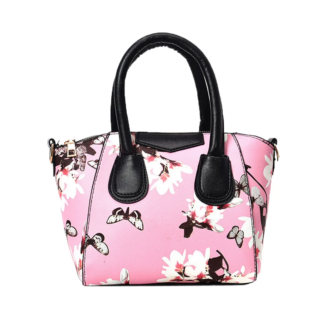 

Women Small Satchel bag Flower Butterfly Printed Shoulder Bag Simple Leisure Messenger Bag Bolsas Feminina De Ombro #ZS