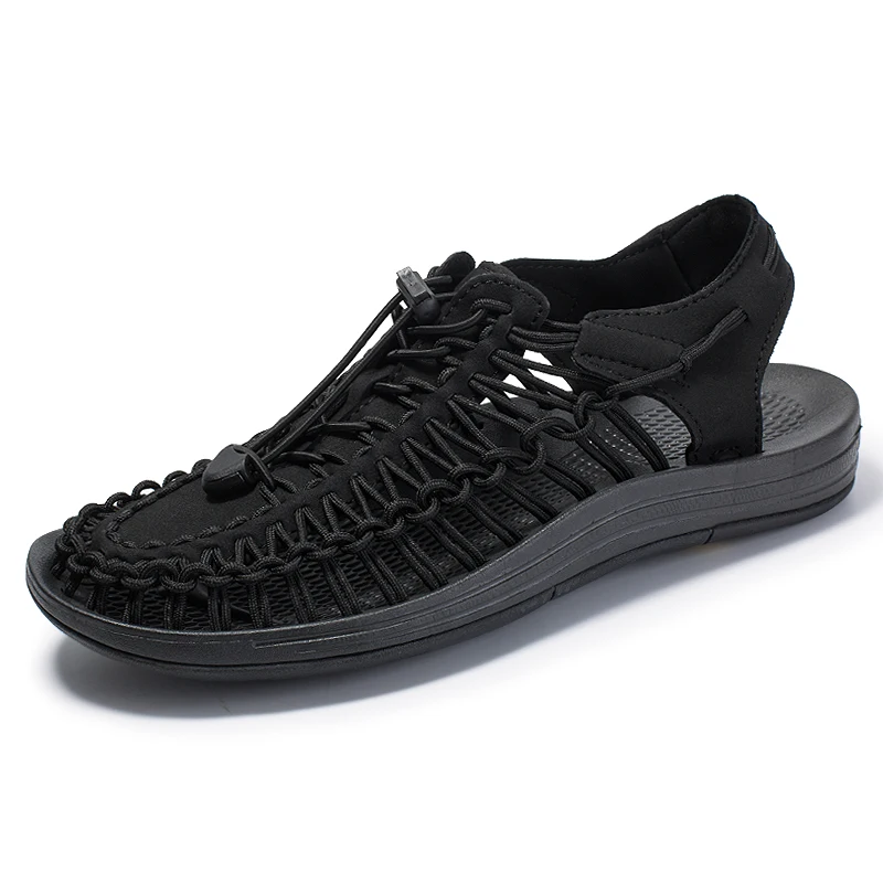 

Summer Beach Flats Sandals Men Shoes Casual Outdoor Fashion Comfortable Lightweight Gladiator Sandals for Men Black New