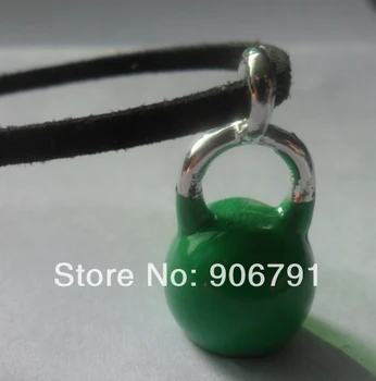 

100pcs a lot Good Quality Zinc Alloy antique silver Plated green kettle bell charms pendant for gift
