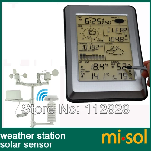 

misol / Professional Wireless Weather Station Touch Panel w/ Solar sensor, w/ PC interface