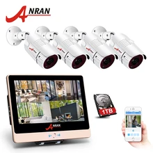 ANRAN 4CH 1080P 12 дюймов ЖК-монитор POE NVR система безопасности 36 ИК День Ночь Открытый CCTV POE IP камера Открытый с HDD опционально