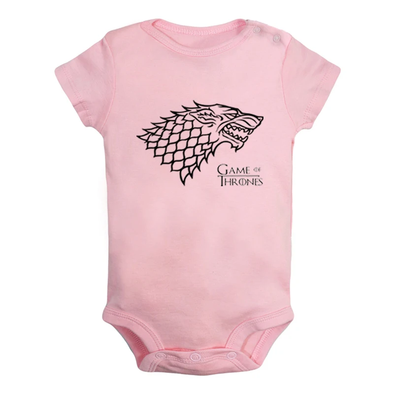 Game of Thrones House Stark Direwolf Winter Is Coming Design Newborn Girls Outfits Jumpsuit Print Infant Bodysuit Clothes - Цвет: JaBaby911PD