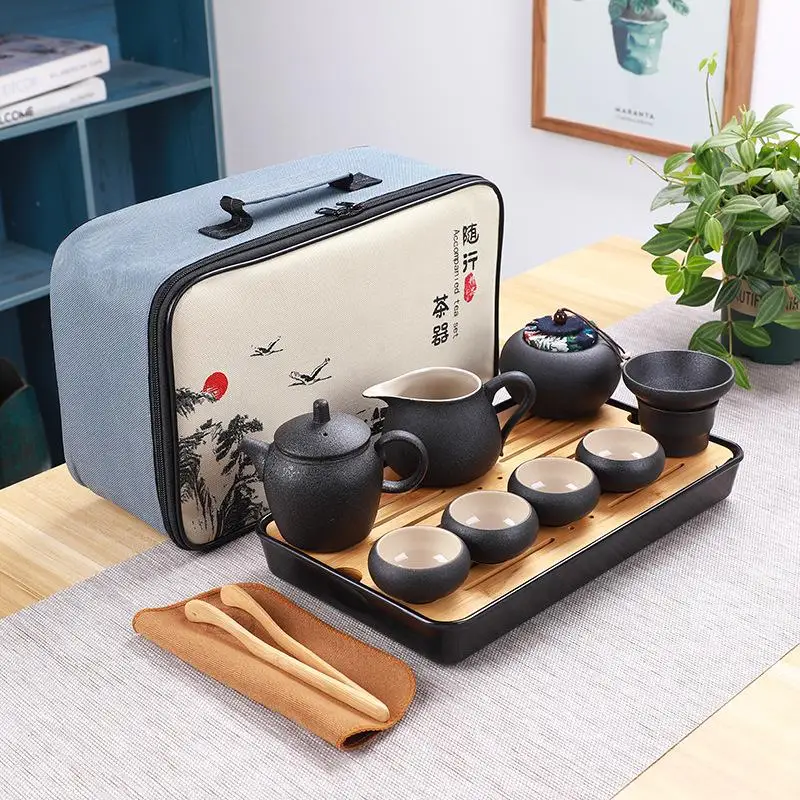 Chinese Kung Fu Tea Set Portable Teaware Sets Ceramic Teapot Gaiwan Tea Cups Teasets Of Tea Ceremon