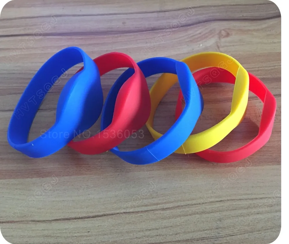

13.56MHZ IC 1K S50 F08 NFC Tags ISO14443A Silicone NFC Wristband Bracelet Printed RFID Wrist Band Card