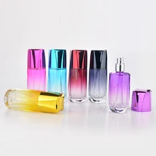 50ML Fashion Colorful Portable Refillable Glass Perfume Bottle With Aluminum Atomizer Empty Parfum Case With Sprayer For Cosmet