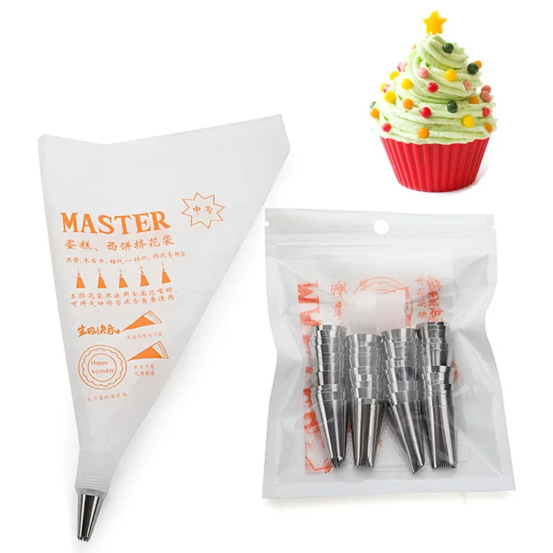

Cake Decorating Tools 6Pcs/12Pcs/24Pcs/48Pcs Icing Piping Cream Nozzles+1Pcs Pastry Bag+1Pcs Converter Pastry Tools Accessories