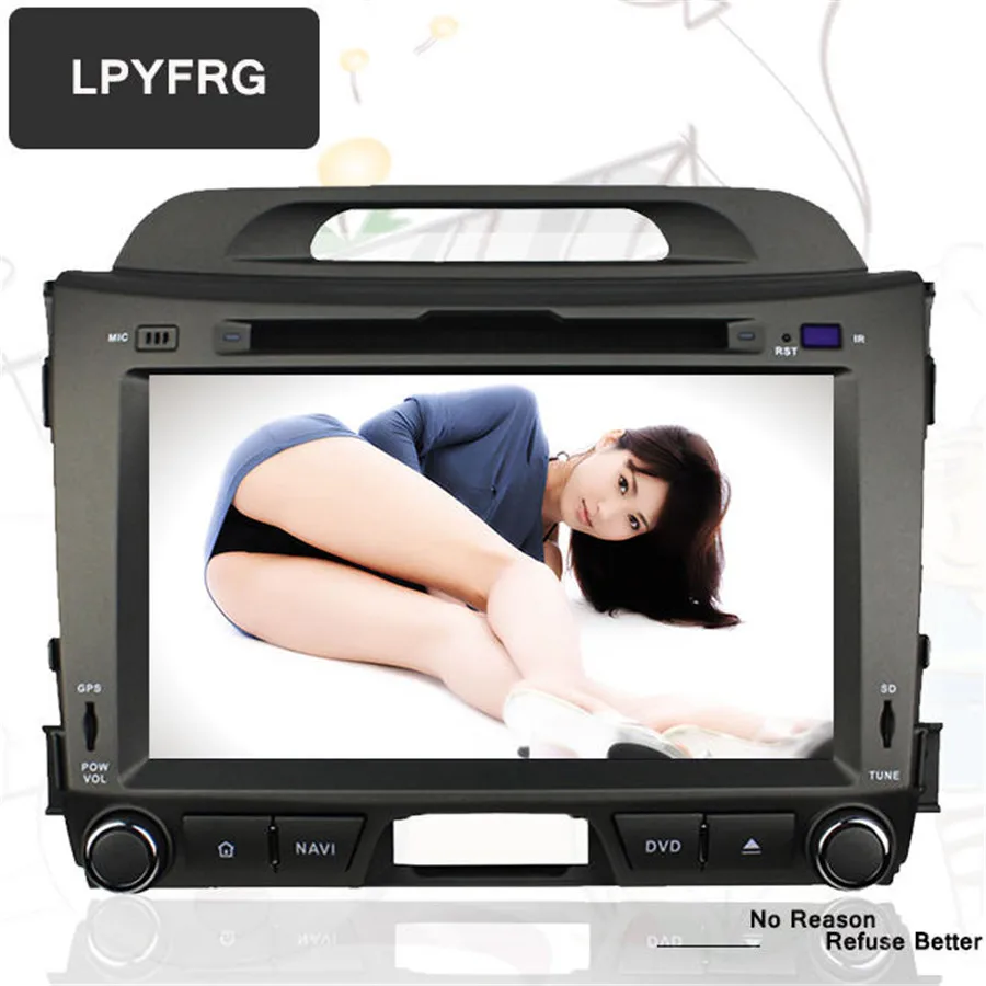 Sale HD 8" Automotivo touch screen in dash 2din head unit car dvd player gps navigation for kia sportage 2010-2015 steering wheel 1