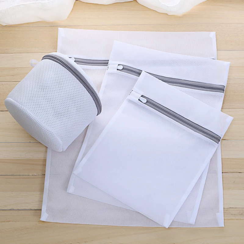 

15 sizes Zippered Foldable Nylon Laundry Bag Bra Socks Underwear Clothes Washing Machine Protection Net Mesh Bags