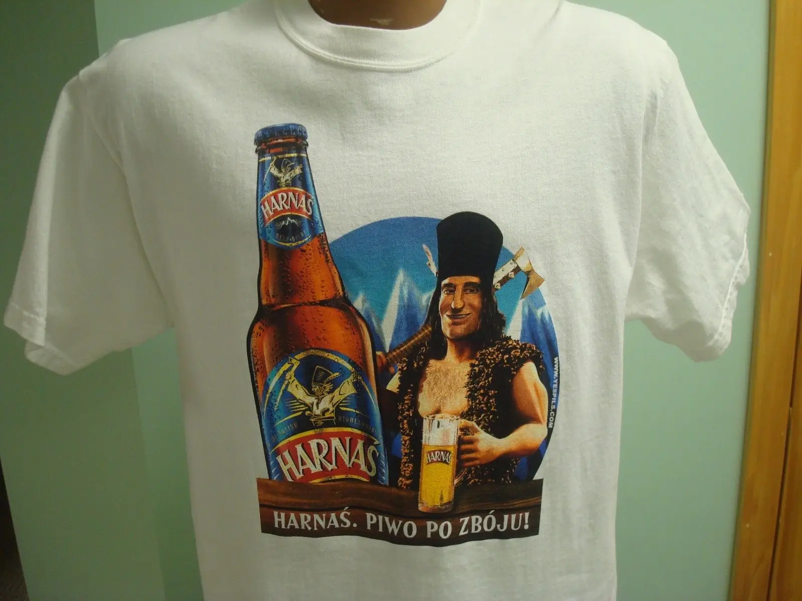 

HARNAS BEER T-SHIRT LARGE CARLSBERG BREWING POLAND BROWAR OKOCIM