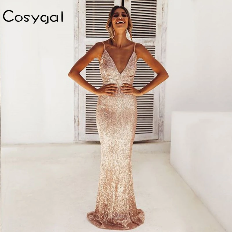 

COSYGAL Sequined Women Party Maxi Dresses