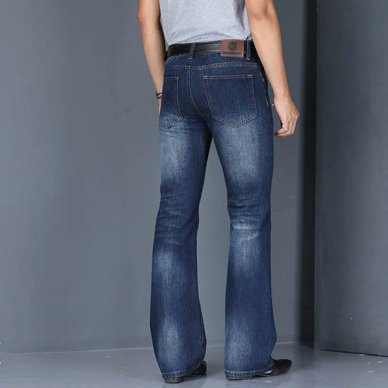 Мужские джинсы, мужские s Modis, большие расклешенные джинсы, свободный крой, высокая талия, мужские дизайнерские классические синие джинсы