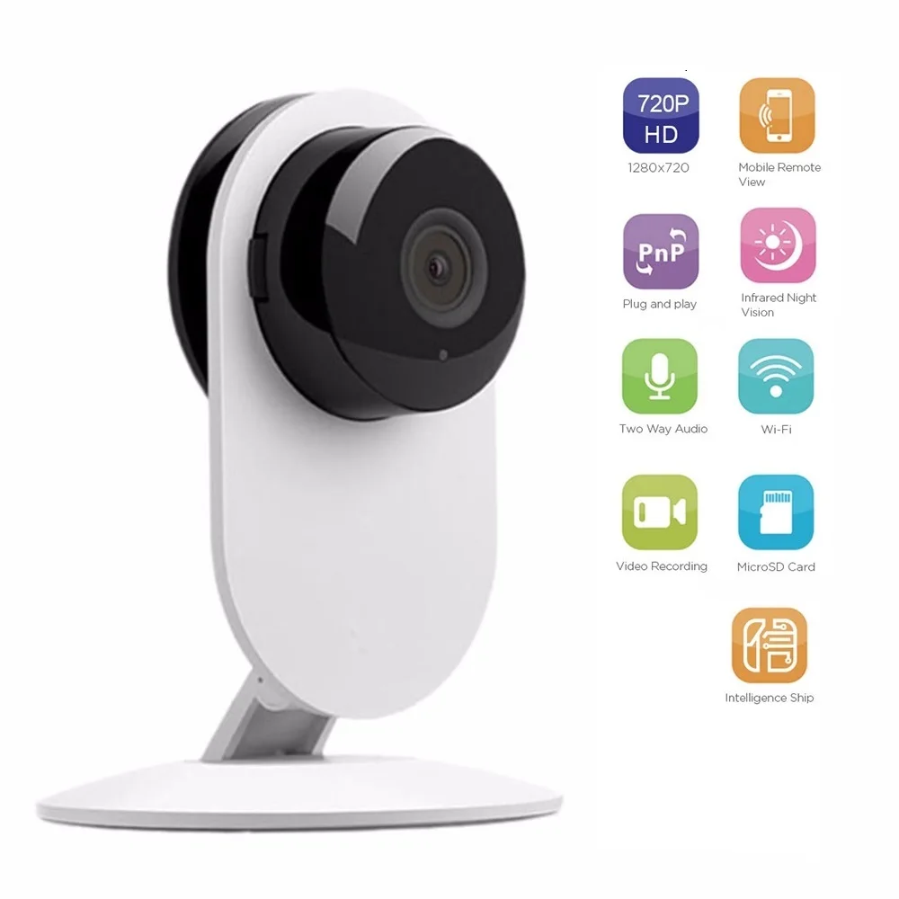 

P5 720P HD WIFI IP Camera 180 Degree View Angle Panoramic Camera Baby Monitor Network CCTV Security Camera with IR Night Vision