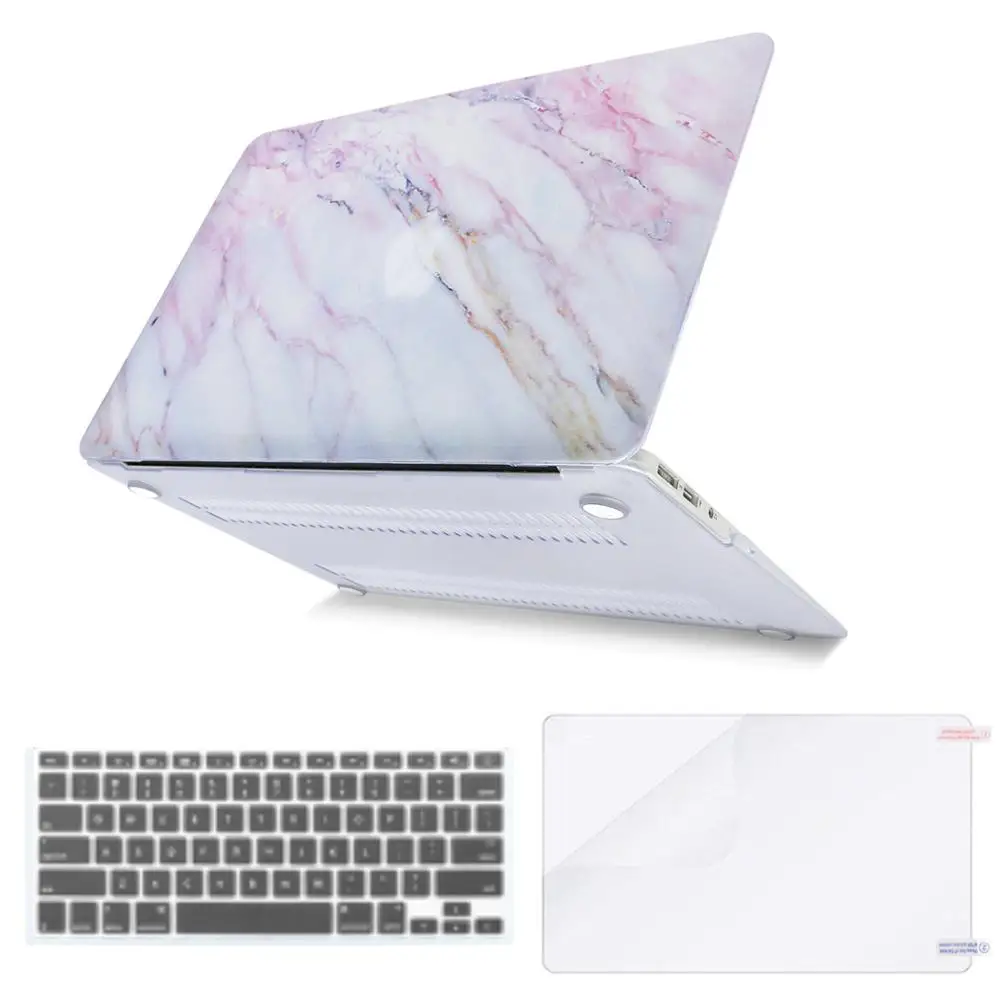 Чехол для ноутбука MOSISO для Apple MacBook Air Pro retina 11 12 13 15 жесткий чехол для ноутбука macbook Air 13+ чехол для клавиатуры - Цвет: Pink Marble