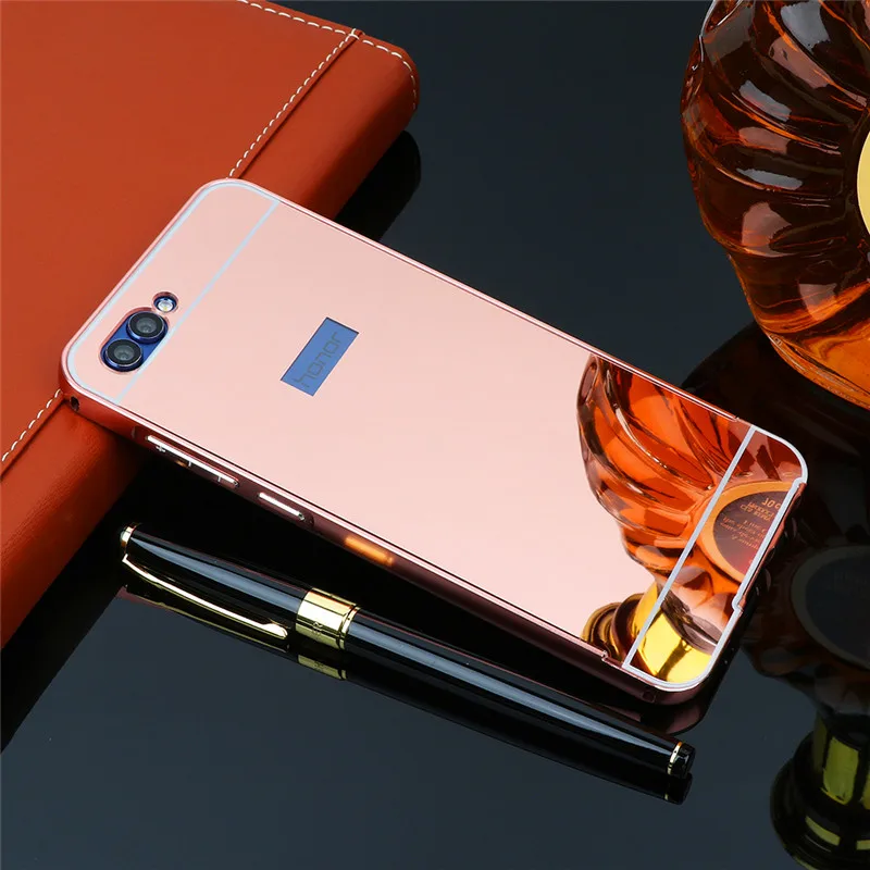 

Huawei Honor V10 Case Plating Metal Frame Cover with Mirror Back Cover Hard Case for Huawei HonorV10 Honor V10 Cover Protector