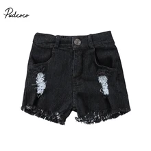 Дети для маленьких мальчиков девушка отверстие Джинсы для женщин Шорты для женщин Брюки для девочек летняя одежда Короткие шорты От 0 до 5 лет