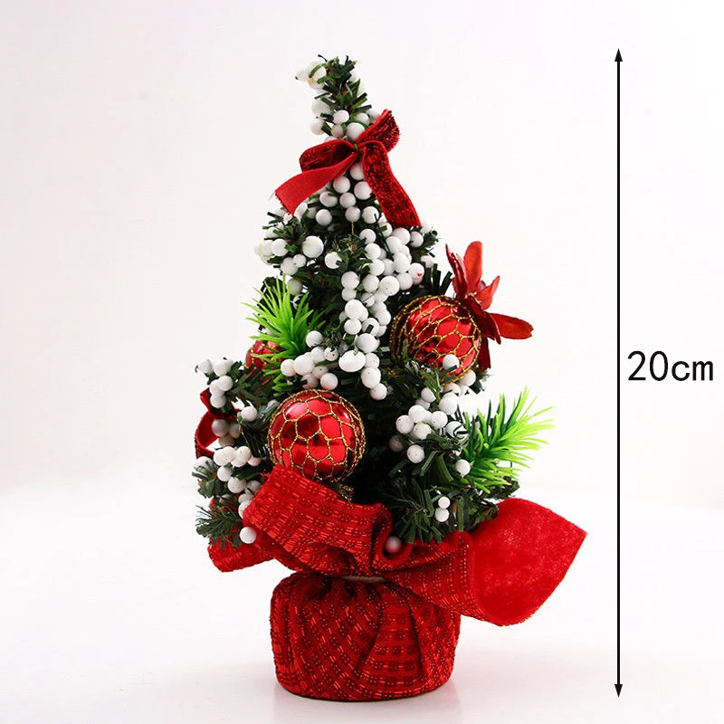 Mini 20cm Christmas Tree Decor Table Desk Decor Small Party Xmas Ornaments Gift
