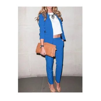 

Customized new red fashion women's suit two-piece suit (jacket + pants) ladies blue fashion slim business casual suit