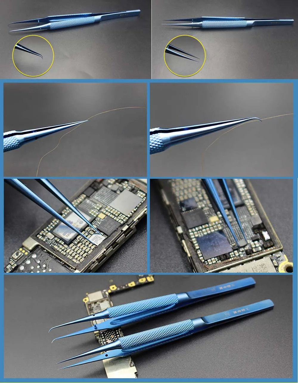 Материнская плата BGA Летающий Пинцет титановый сплав щипцы работает под микроскопом для iphone 6 6S 7 7P 8P X ремонт отпечатков пальцев