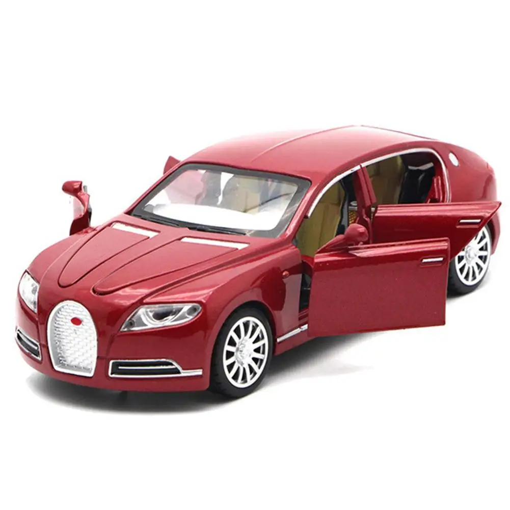 

1:32 For Bugatti Alloy Die Casting Model Light Music Pull Back Car Toys For Children Simulation Model Car