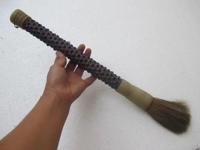 45 5cm Antique Jade And Bone Inlaid Copper Old Manual Paint 45 5cm Antique Jade And Bone Inlaid
