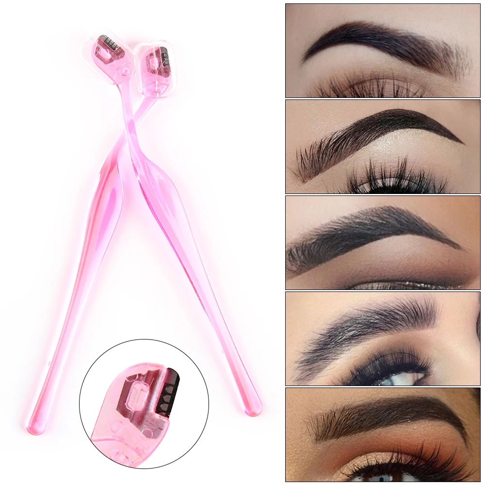 

2Pcs Makeup Eye Brow Razor Blade Eyebrow Trimmer Shaper Shaver Face Hair Remover Set Cosmetics Kit Stainless Steel Beauty Tools