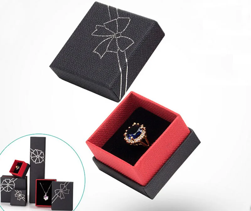 

High Quality Box For Jewelry Free Shipping wholesale 80pcs/lot 5.1x5.1x3.5cm Ring Packaging Boxes Earring Display Case