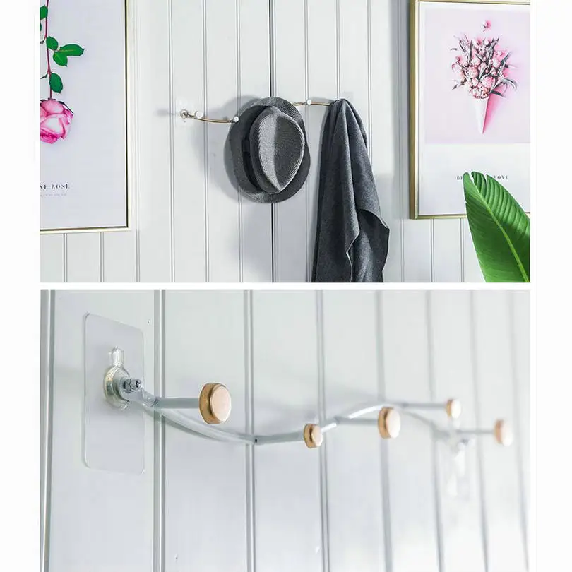 HQ BS02 Geometric Iron Art Home Wall Decoration Coat Key Hanger Hook for Bar Cafe Living Room Many Body Tips Colors
